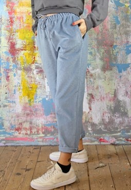 Drawstring Tapered Trousers in Cord 