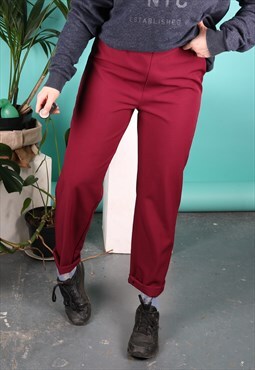 Vintage High-waisted Trousers in Red 90s
