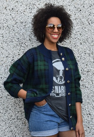 VINTAGE 90'S TARTAN CARDIGAN