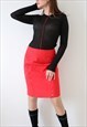 VINTAGE NYLON MIDI SKIRT CARGO UTILITY STYLE RED M UK 12