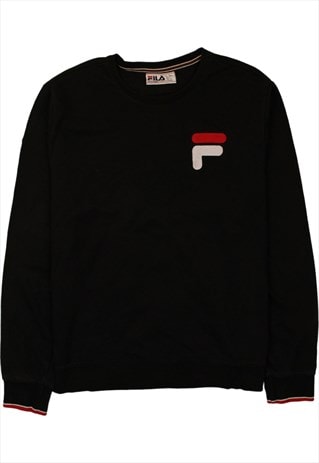 Vintage 90's Fila Sweatshirt Heavyweight Crew Neck Black