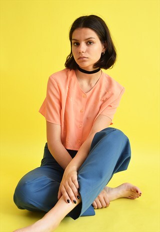 90'S MOD BOHO FESTIVAL FLORAL EMBROIDERY CROP TOP SHIRT