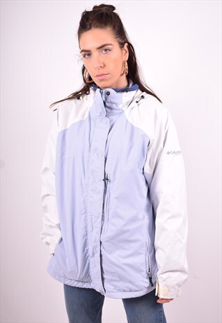 COLUMBIA WOMENS VINTAGE WINDBREAKER JACKET LARGE BLUE 90'S