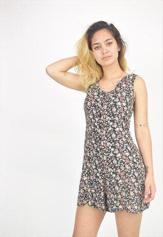 VINTAGE 90'S CALIFORNIA GIRL FLOWER PRINT PLAYSUIT