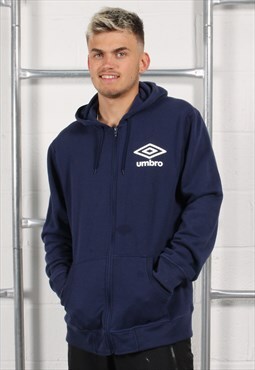 Vintage Umbro Hoodie in Navy with Spell Out Logo XL