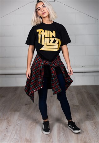 OFFICIAL THIN LIZZY METALLIC GOLD LOGO UNISEX T SHIRT