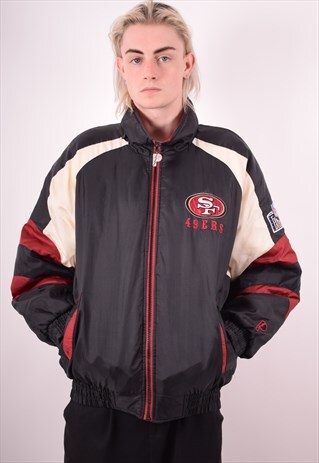 MENS VINTAGE SAN FRANCISCO 49ERS JACKET MEDIUM BLACK 90S