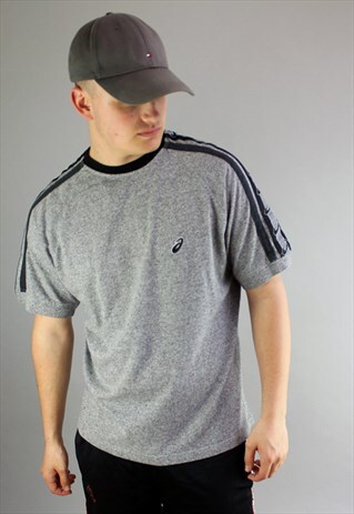 VINTAGE ASICS GREY TEE