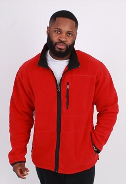 Men's Vintage Polo Ralph Lauren Red Fleece Jacket