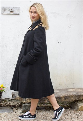 VINTAGE 60'S WOOL & LEOPARD PRINCESS COAT
