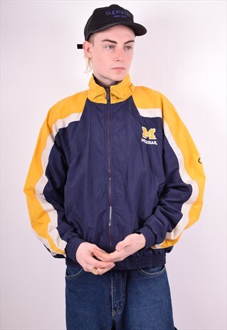 CHAMPION MENS VINTAGE MICHIGAN TRACKSUIT TOP JACKET LARGE BL