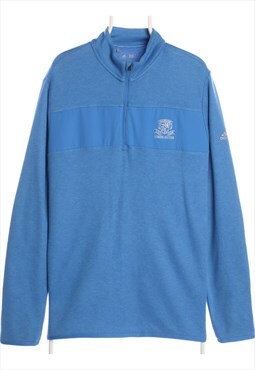 Adidas - Blue Embroidered Quarter Zip - Large