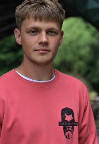 TBF UNISEX FIT BLACK POCKET LOGO DARK PINK SWEATSHIRT