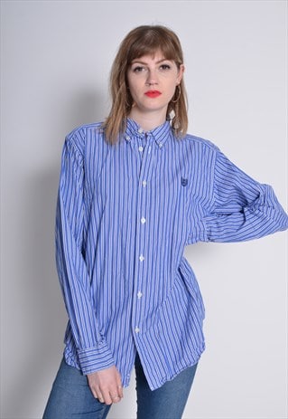 VINTAGE CHAPS RALPH LAUREN LONG SLEEVE SHIRT BLUE