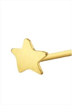 Star Sterling Silver Gold Plated Nose Stud