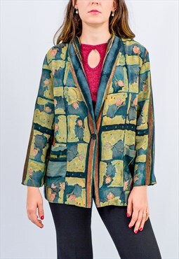 Vintage 90s blazer in printed abstract pattern