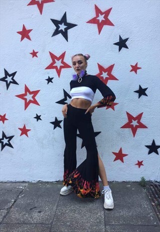 BLACK SPLIT FLARES