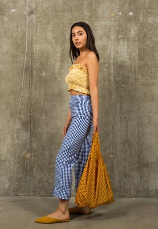 YELLOW GINGHAM BANDEAU