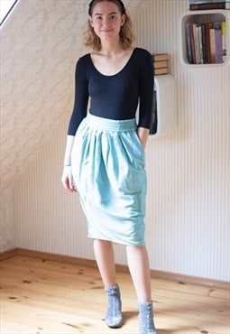 Light mint blue pencil skirt