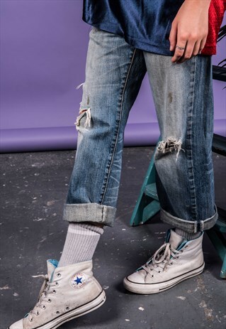 VINTAGE LEVI'S 501 BLUE MOM PAINT JEANS