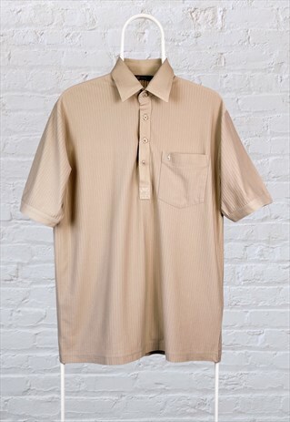 VINTAGE GABICCI POLO SHIRT BEIGE MEDIUM