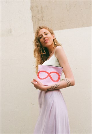 HANDMADE PRINT MAKEUP CLUTCH BAG - INFINITY LOOP