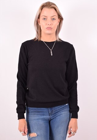 CALVIN KLEIN WOMENS VINTAGE JUMPER SWEATER LARGE BLACK 90S