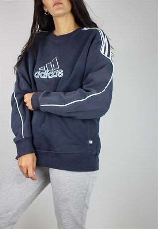 VINTAGE ADIDAS SWEATSHIRT WITH LOGO FRONT & THREE STRIPES
