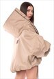 SHORTY OVERSIZED BOMBER JACKET IN MOCCA