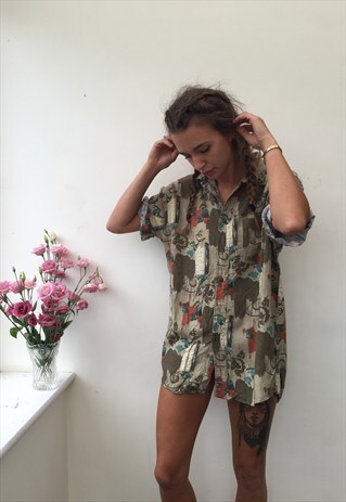 CRAZY PATTERN OVERSIZED RETRO VINTAGE UNISEX FESTIVAL SHIRT