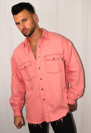 VINTAGE RAW HEM DENIM SHIRT