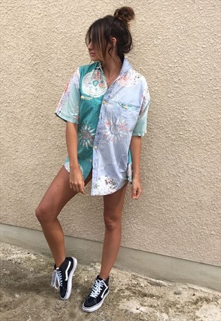 PATTERNED OVERSIZED RETRO VINTAGE UNISEX FESTIVAL SHIRT
