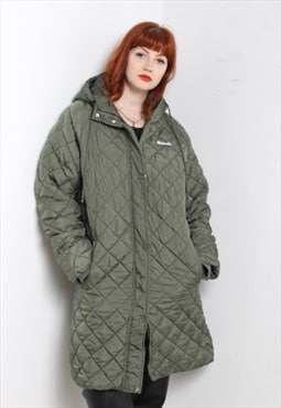 Vintage Bench Y2K Quilted Long Jacket Green