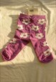 PURPLE BOLD FLORAL PRINT SOCKS