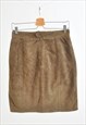 VINTAGE 00S SUEDE LEATHER SKIRT IN BROWN