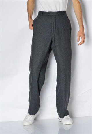 VINTAGE 90S GREY WOOL BLEND PANTS