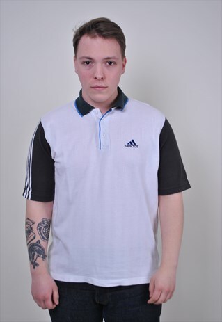 VINTAGE ADIDAS WHITE POLO SHIRT