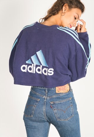 VINTAGE 90S USA CROP SWEATSHIRT/ R032