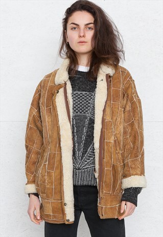 VINTAGE BROWN LEATHER JACKET COAT