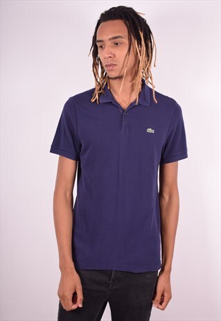 LACOSTE MENS VINTAGE POLO SHIRT MEDIUM NAVY BLUE 90S