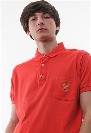 VINTAGE LACOSTE 80S 90S RED SHORT SLEEVE