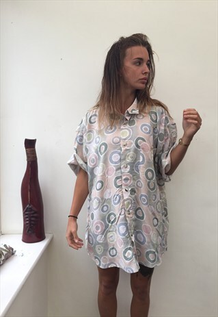 CRAZY PATTERNED OVERSIZED RETRO VINTAGE FESTIVAL SHIRT
