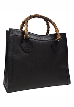 Vintage Gucci Diana Bamboo, Black, Leather