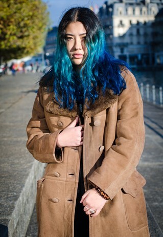 VINTAGE SUEDE SHEEPSKIN COAT (REF/443)