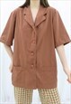 90S VINTAGE BROWN COLLARED SHIRT