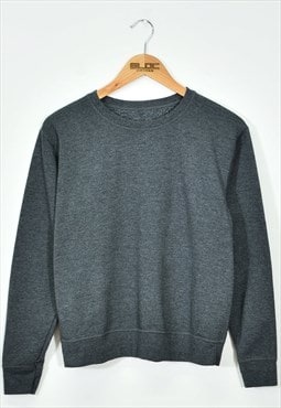 Vintage Women's Plain Sweatshirt Grey Medium