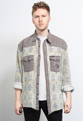 VINTAGE AZTEC PATTERNED SHIRT