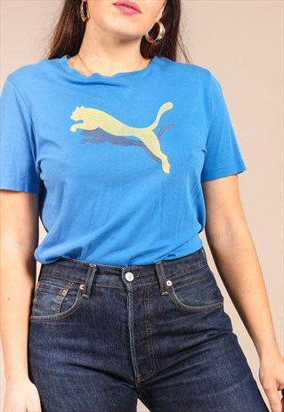 VINTAGE 90S PUMA T-SHIRT IN BLUE