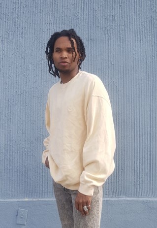 90S CLASSIC SPORTSWEAR COMBED PASTEL YELLOW SWEATSHIRT XXL