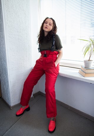 VINTAGE 80'S RED SKI TROUSERS